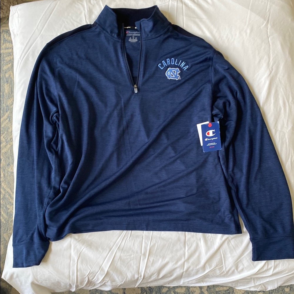 Champion Navy Quarter-Zip with Carolina Logo
